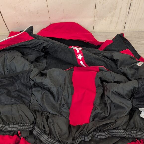 DESCENTE WOMEN'S SKI SNOWBOARD HOODED JACKET 3M Insulate Red Size 12 - Picture 5 of 9